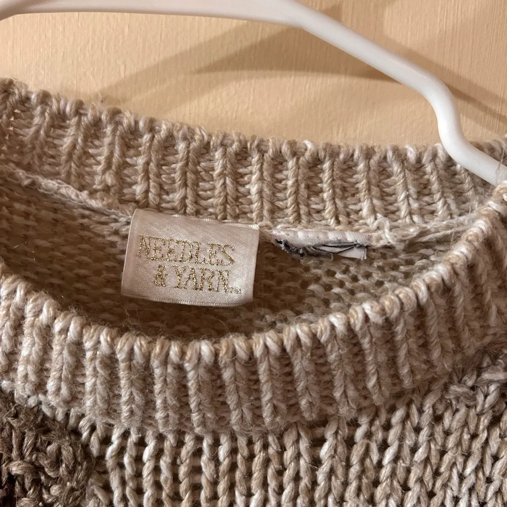vintage fall/ autumn leaf oversized chunky knit sweater - Picture 3 of 6